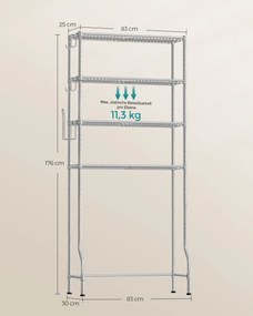 Raft baie WC Songmics Gri 83x30x179 cm