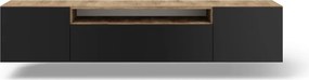 Comodă TV Femur Hanging – 200x41x40 cm – Stejar Artisan / Negru