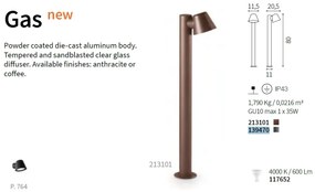 Stalp exterior modern IP43 GAS PT1 COFFEE 213101 IDL