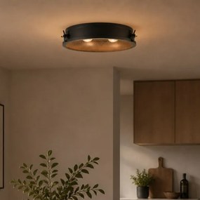 Brilliant - Plafonieră ZOIS 2xE27/28W/230V Ø 42 cm neagră