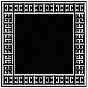 Covor modern din lana 100% APOLLO Negru/Alb 300x300 108537 HZ