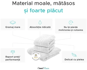 Prosop de baie Classic 70 x 140 cm gri inchis, 100% bumbac