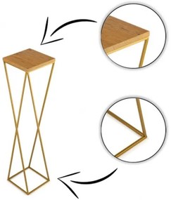 Suport de flori LOFT 100x24 cm auriu/maro