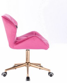 HR111K scaun Catifea Roz cu Bază Aurie