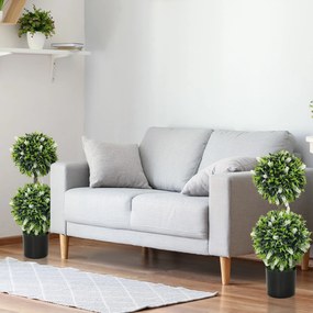 HOMCOM Set 2 plante artificiale, rezistente la UV, în ghiveci cu flori, 70 cm plantă de interior pentru sufragerie, grădină | Aosom Romania