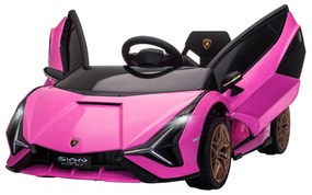 HOMCOM Masina Electrica pentru Copii 12V, Roz Lamborghini 12V cu telecomanda | Aosom Romania