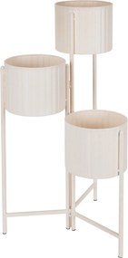 Suport de flori loft pentru 3 ghivece VIKO, metalic, crem.