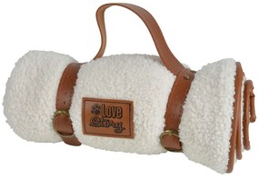 Pătură crem pentru câini 50x70 cm – Love Story