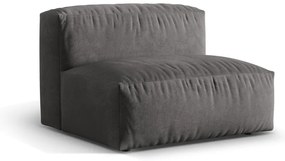 Modul pentru canapea modulară gri cu tapițerie din catifea (de mijloc) Martina – Micadoni