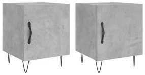 vidaXL Noptiere, 2 buc., gri beton, 40x40x50 cm, lemn compozit