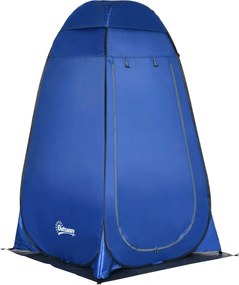 Outsunny Cort de Duș pentru Camping cu Ușă cu Fermoar, Geantă de Transport și Buzunar, 126x124x189 cm, Albastru Închis | Aosom Romania