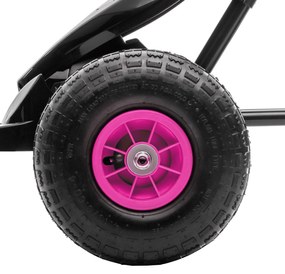 HOMCOM Kart cu pedale pentru copii șezut reglabil 3 poziții frână manuală copil de 5-12 ani roz negru | Aosom Romania