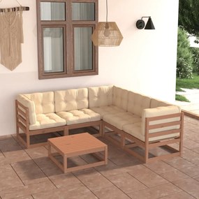 3076782 vidaXL Set mobilier de grădină cu perne, 6 piese, lemn masiv de pin