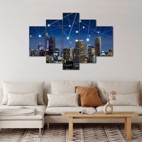 Tablou - Municipiul nocturn (150x105 cm)