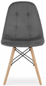 Reducere Scaun de masa din catifea gri DUMO calitate II.