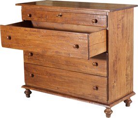 Comoda, L114 48 H99 cm, nuc antichizat, lemn masiv