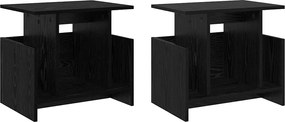 vidaXL Support TV 2 pcs Stejar Negru 50 x 35 x 45 cm Lemn compozit