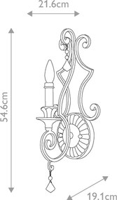 Quoizel QZ-MARQUETTE1 - Aplica de perete MARQUETTE, 1xE14/60W/230V, bronz