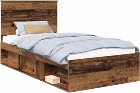 vidaXL Cadru de pat Lemn vechi 100 x 200 cm Lemn de pin masiv