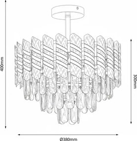 Brilagi - Lustră de tavan aplicată CRISTAL 5xE14/40W/230V Ø 38 cm