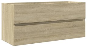 849639 vidaXL Dulap chiuvetă baie stejar sonoma 100x38,5x45 cm lemn prelucrat