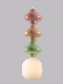 Pendul ceramic design modern CHIC roz/ verde/ galben