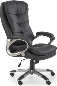 Scaun de birou PRESTON, negru/crom, piele ecologica/metal, 66x72x114/1