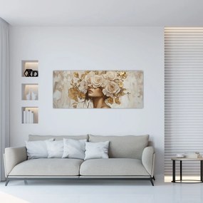 Tablou - Fată cu Trandafiri (120x50 cm)