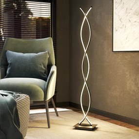 HOMCOM Lampadar de salon cu design spirală dublă, 3 niveluri de luminozitate, comutator de picior, modern și elegant, negru | Aosom Romania