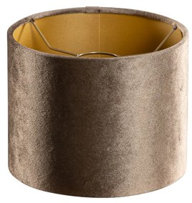 Abajur din catifea maro cu interior auriu 18/18/14