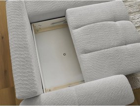 Colțar gri deschis extensibil/cu spațiu de depozitare cu tapițerie din țesătură bouclé (cu colț pe partea dreaptă/cu șezlong) Roxelane – Bobochic Paris