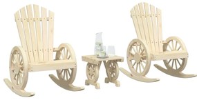 vidaXL Set mobilier de grădină, 3 piese, lemn masiv de brad