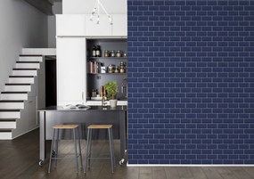 Fototapet, Bistro Tiles, Royal Blue, Rebel Walls