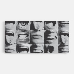 Tablou Canvas, 80x160cm, Dormitor si Living, Moderne, Colaje, Grey Mouth Collage