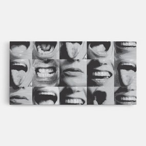 Tablou Canvas, 60x120cm, Dormitor si Living, Moderne, Colaje, Grey Mouth Collage