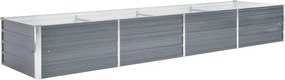 vidaXL Strat înălțat de grădină, gri, 320 x 80 x 45 cm oțel galvanizat