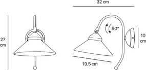 Aplica de perete stil clasic italian din alama Fiordo