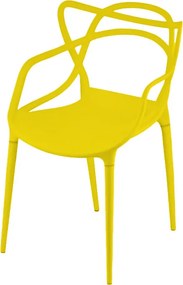 Set 4 bucati scaune din plastic KATO, galbena
