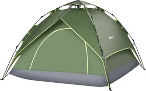 Outsunny Tentă de camping tentă pop-up ușoară pentru 2-3 pers. - 2 uși mari - 210 x 210 x 140 cm fibră de sticlă poliester | Aosom Romania
