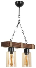 Candelabru cu lanț JASMIN 2xE27/40W/230V maro/bej