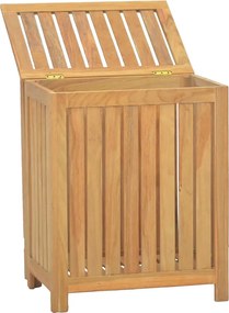 vidaXL Coș de rufe, 50x35x60 cm, lemn masiv de tec