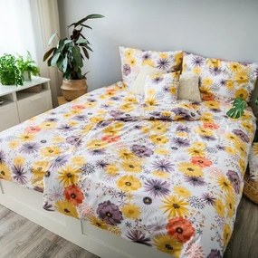 Lenjerie de pat din bumbac Daisy, 140 x 200 cm, 70 x 90 cm, 40 x 40 cm