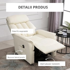 Fotoliu de Relaxare HOMCOM cu Ridicare Electrică, Reclinabil, cu Suport pentru Picioare, Telecomandă | Aosom Romania