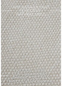 Covor tip traversă crem țesut manual din amestesc de lână 80x200 cm Pradesh Natural White – Elle Decoration