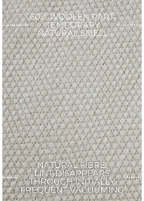 Covor crem țesut manual din amestesc de lână 160x230 cm Pradesh Natural White – Elle Decoration