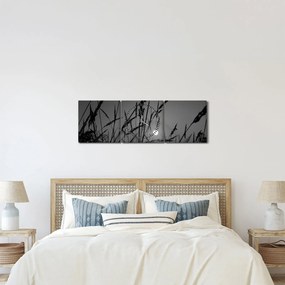 Tablou - Pajiște cu apus de soare (cu ceas) (90x30 cm)