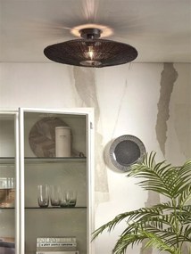 Plafoniera eco din iuta Iguazu L disc 55cm, negru