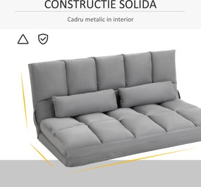 HOMCOM Canapea De Podea Pliabila, 130x73x60 cm Gri | Aosom Romania