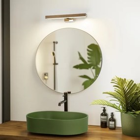 Aplică LED pentru oglindă de baie Brilagi WOODY MIRROR LED/8W/230V IP44 stejar/crom