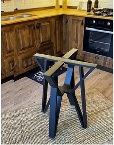 Masa de bucatarie  rotunda nuc negru Ø90 cm